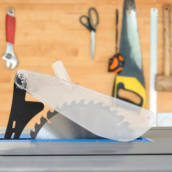 Beskyttelsesdæksel til bordrundsav - Klingebeskytter - Passer 30,5 cm klinge - Plast - 40×13×7 cm - 0,85 kg - Hvid