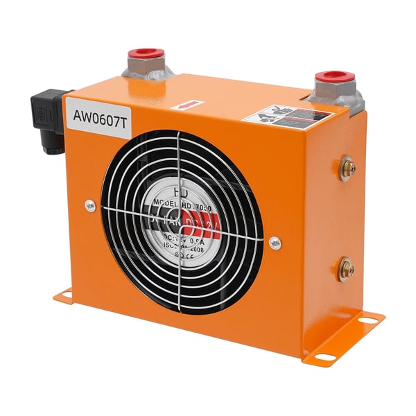 Hydraulisk oliekøler - AW0607T-20L-12V luftkølet radiator - Flow 20 l/min - DC 12V Blæser - Arbejdstryk ≤2 MPa - Kobbermotor - Mørkegrå