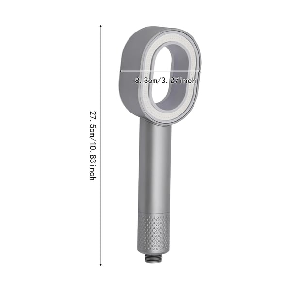 Duschhuvud - Handdusch - Massage - Justerbart Tryck - Filter - Svamphuvud - ABS-plast - Silver