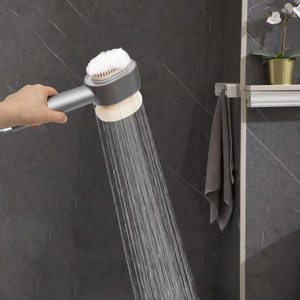 Duschhuvud - Handdusch - Massage - Justerbart Tryck - Filter - Svamphuvud - ABS-plast - Silver