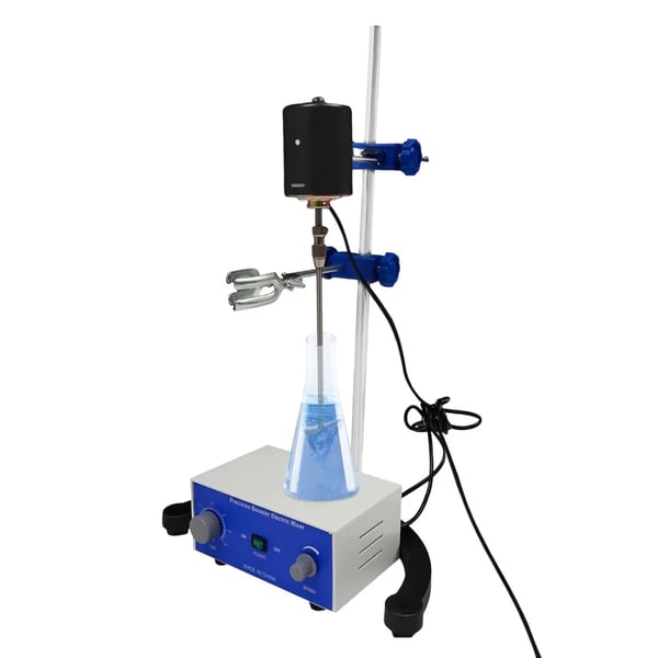 Laboratorieomrører - Elektrisk overhead-omrører - 220 V - 3000 rpm - Timer 0–120 min - Rustfrit stål - Sølv