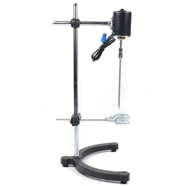 Laboratorieomrører - Elektrisk overhead-omrører - 220 V - 3000 rpm - Timer 0–120 min - Rustfrit stål - Sølv