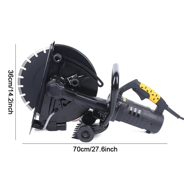 Betoni- ja kivisaha - Sähköinen katkaisusaha - 2800 W - 220 V EU-pistoke - 4600 rpm - Leikkaussyvyys 2-12 cm - 90° leikkaus - Vesiletku ja pumppu