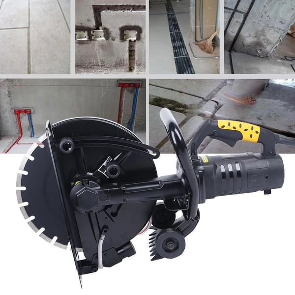 Betoni- ja kivisaha - Sähköinen katkaisusaha - 2800 W - 220 V EU-pistoke - 4600 rpm - Leikkaussyvyys 2-12 cm - 90° leikkaus - Vesiletku ja pumppu