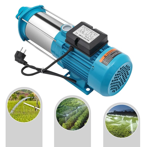 Havepumpe til husvandværk - Overflade-centrifugalpumpe - 1300 W - 220 V EU-stik - Rustfrit stål - Pumpestyring