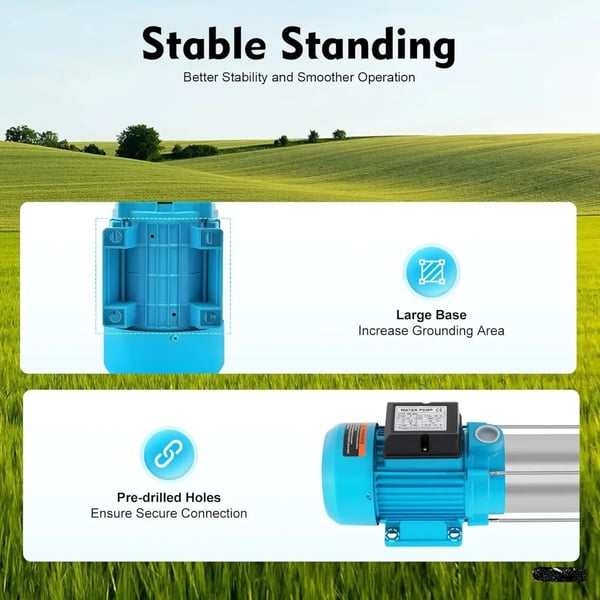 Havepumpe til husvandværk - Overflade-centrifugalpumpe - 1300 W - 220 V EU-stik - Rustfrit stål - Pumpestyring