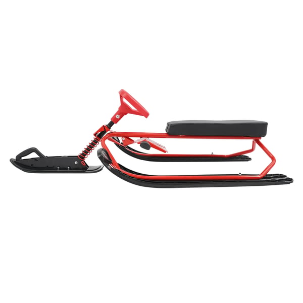 Snowracer kælk - Ratstyret slæde - Maks belastning 100 kg - 50×120×38 cm - Stål & HDPE - 5+ år - Rød