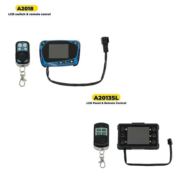 Bilvarmer - S-A2018 LCD-omskifter og fjernbetjening - Kun til 12 V biler - LCD-display - Hvid