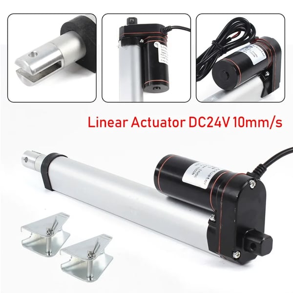 Sähköinen lineaaritoimilaite - DC lineaarisylinteri - Iskunpituus 200 mm - Työntövoima 1000–1500 N - Nopeus 5 mm/s - DC 24 V - IP54