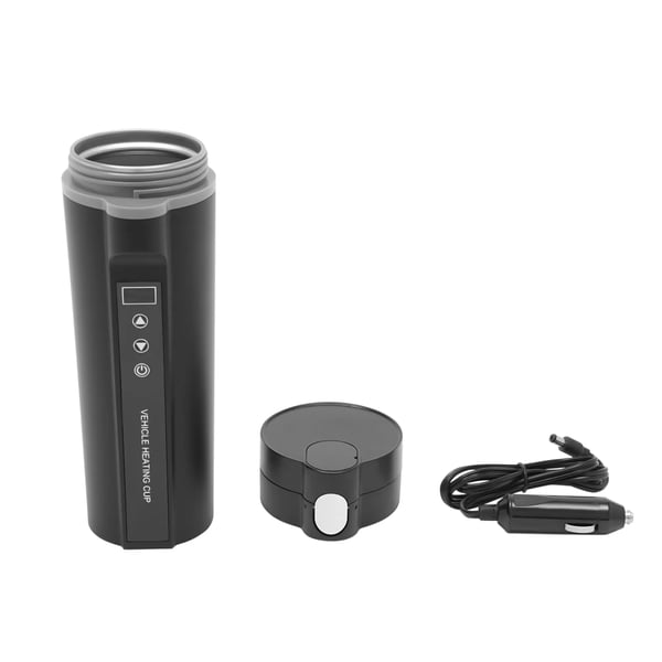 Auton vedenkeitin - Sähkökeitin - 304 Ruostumaton Teräs - 450 ml Tilavuus - BPA-vapaa - Yhteensopiva 12–24 V - Lämmitys & Lämpimänäpito - Musta
