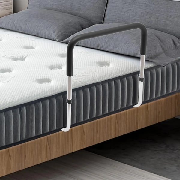 Sengegelænder - Sengestøtte Håndgreb - Højdejusterbar - 90×51×46–56 cm - Højkulstofstål - Til ældre og handicappede - Sort