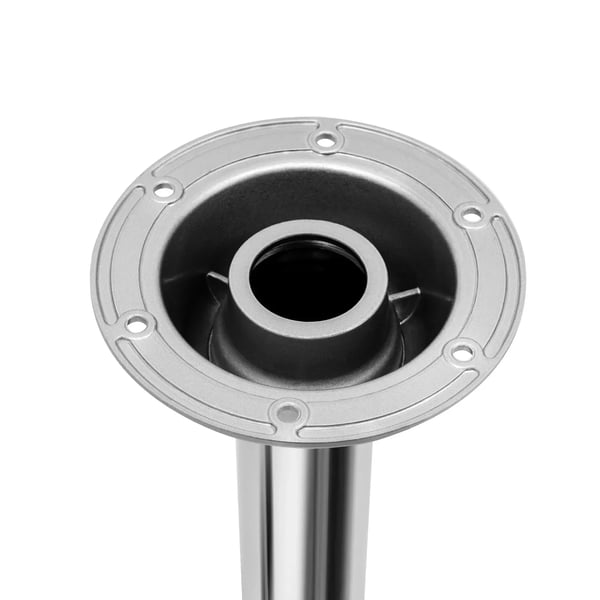 Justerbart bordstativ til autocamper/campingvogn/båd - Bordsøjle - Højde 56,5–72 cm - Rør Ø 6 cm - Base Ø 17,5 cm - Aluminium + ABS - Sølv