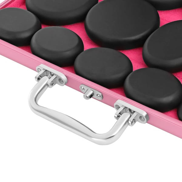 Hot stone massagesæt - Varmeboks med 20 basaltsten - Stor varmeboks - Spa & terapi - Goose Yellow