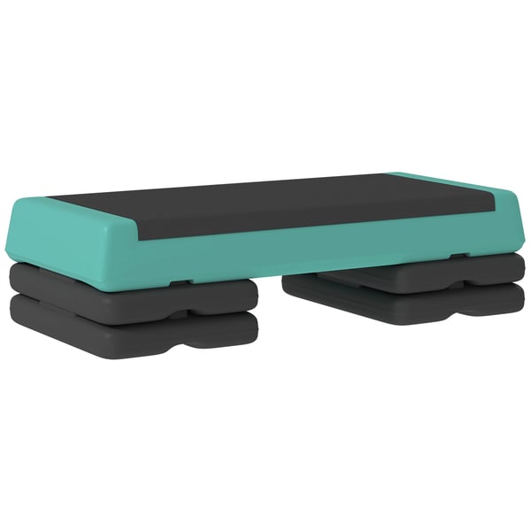 Aerobic Step - Stepbräda - Halkfri yta - Justerbar höjd 3 nivåer 10,5/15,5/20,5 cm - Max 250 kg - Storlek 77×36 cm - Grön