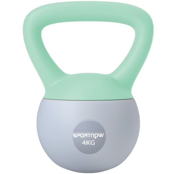 Kettlebell - Mjuk Kettlebell - 4 kg - Sandsfylld - Halkfritt Handtag - Styrketräning Hemma - För Kvinnor - För Benövningar - Grön