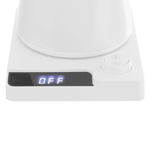 Elektrisk elkedel/vandkoger - Kaffekande - Kapacitet 1 L - Effekt 1200 W - Rustfrit stål 304 - LED-display - Temperaturkontrol - Hvid
