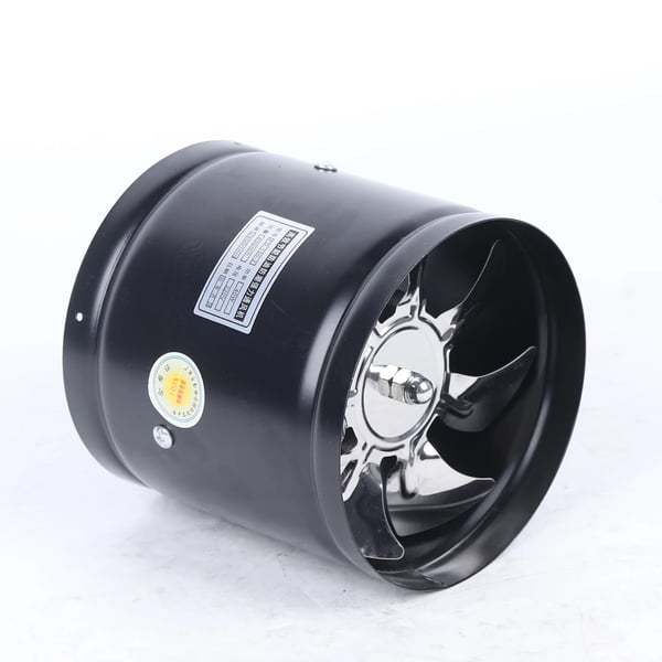Rörfläkt - Utsugsfläkt för kök/badrum - Ø 150 mm - 40 W - 220 V 50 Hz - 500 m³/h - 2800 varv/min - Låg ljudnivå - Svart