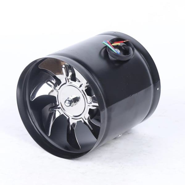 Rørventilator - Udsugningsventilator til køkken/badeværelse - Ø 150 mm - 40 W - 220 V 50 Hz - 500 m³/t - 2800 omdr./min - Lavt støjniveau - Sort
