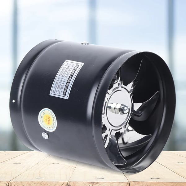 Rørventilator - Udsugningsventilator til køkken/badeværelse - Ø 150 mm - 40 W - 220 V 50 Hz - 500 m³/t - 2800 omdr./min - Lavt støjniveau - Sort