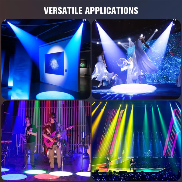 LED scenelys - Profilspotlight - 120W COB - DMX512 7CH - Manuel fokus - Auto/lyd/master-slave - 90–240V - Varm hvid