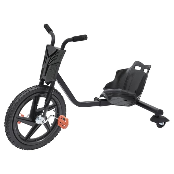Børne løbehjul med pedaler - Trehjulet - Justerbar - Skridsikre pedaler - Fra 6 år - Sort