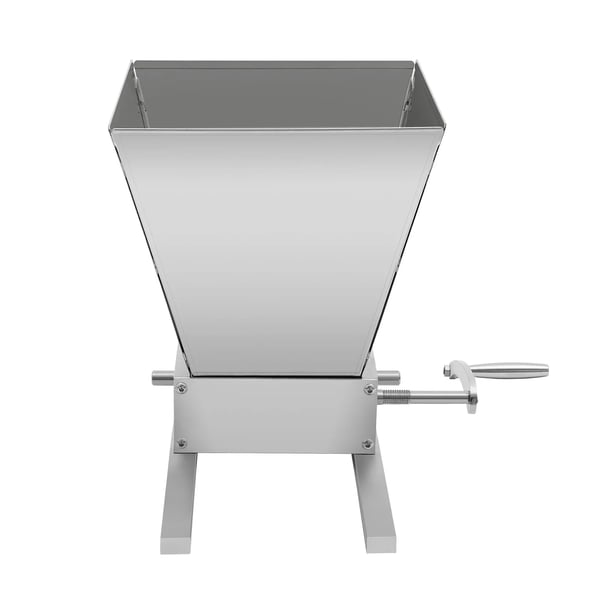 Kornknuser/Maltkværn - Manuel rullekværn - Tragt 4 l - Justerbar rulleafstand 0–2,5 mm - Bundplade 14×8 cm - Metal - Sølv
