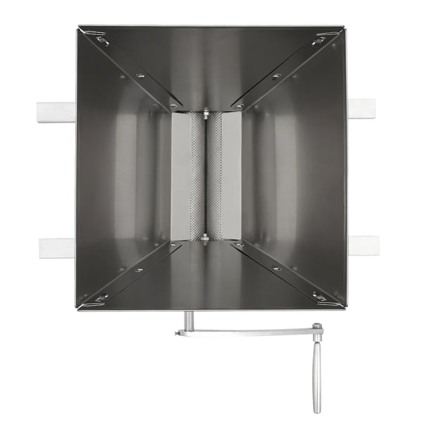Kornknuser/Maltkværn - Manuel rullekværn - Tragt 4 l - Justerbar rulleafstand 0–2,5 mm - Bundplade 14×8 cm - Metal - Sølv
