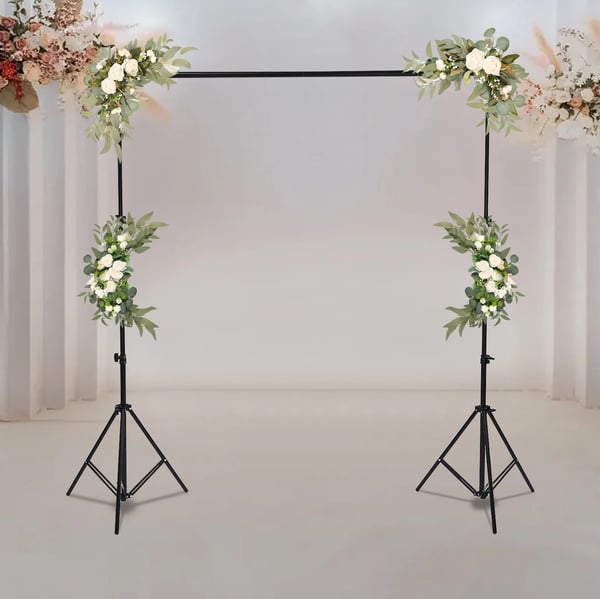 Fotobaggrund Stativ - Teleskopisk Baggrundssystem - Justerbar - 2,6 × 3 m - Spraymalet - Jern/Plast/Gummi - Sort
