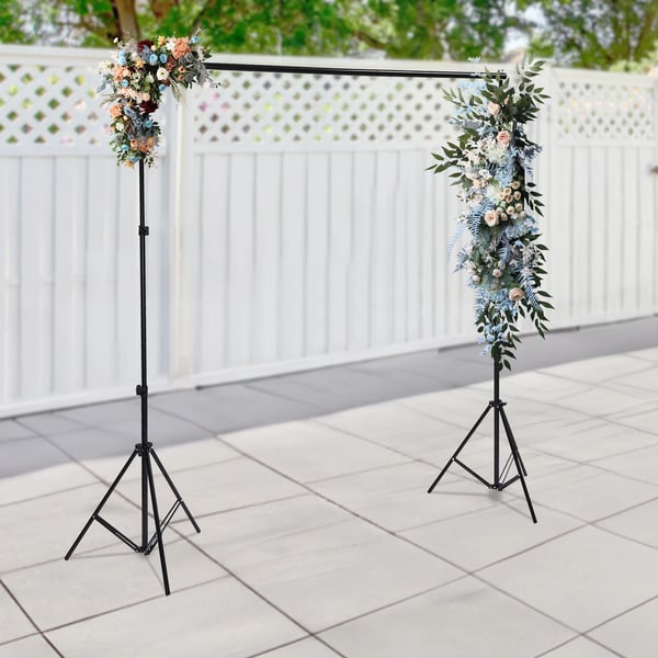 Fotobaggrund Stativ - Teleskopisk Baggrundssystem - Justerbar - 2,6 × 3 m - Spraymalet - Jern/Plast/Gummi - Sort