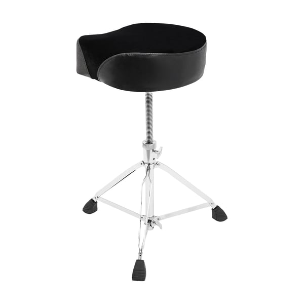 Trommestol - Drum Throne - Sammenklappelig - Højdejusterbar 45–68 cm - Polstret sæde - Max 100 kg - Metalramme - Sort