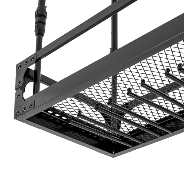 Hængende vinstativ med glasholder - Loftmonteret barhylde - Jern - 100×35 cm - Justerbar højde 35–55 cm - Maks 50 kg - Flydende hylde - Sort