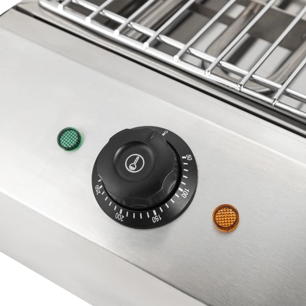 Elektrinen savuton sisägrilli - Kontaktigrilli - Teho 2,6 kW - EU‑pistoke 220 V - Lämpötila 50–300°C - PTFE tarttumaton aaltolevy - Johto 1,4 m