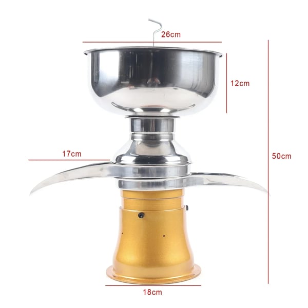 Elektrisk mælk- og flødeskiller - Centrifuge - 50 l/t kapacitet - 5 l skål - Rustfrit stål - EU-stik - 26×18×50 cm