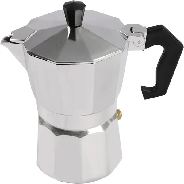 Elektrisk mokkakande - Espressokande - 3 kopper - Indbygget varmeplade 200°C/392°F - Sølv