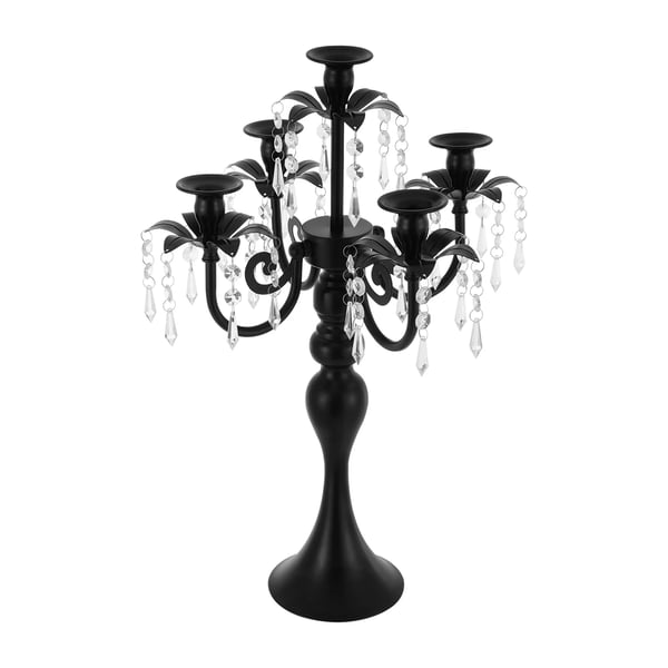 Lysestager - Kandelabre 5-armede - 4-pak - 51 cm Højde - Til bryllup, spisebord & boligindretning - Sort