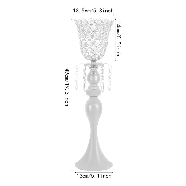 Blomsterstandere til bryllup - Bordvase/Centerpiece - 6-pak - 49 cm Høje - Til Borddekoration - Sølv