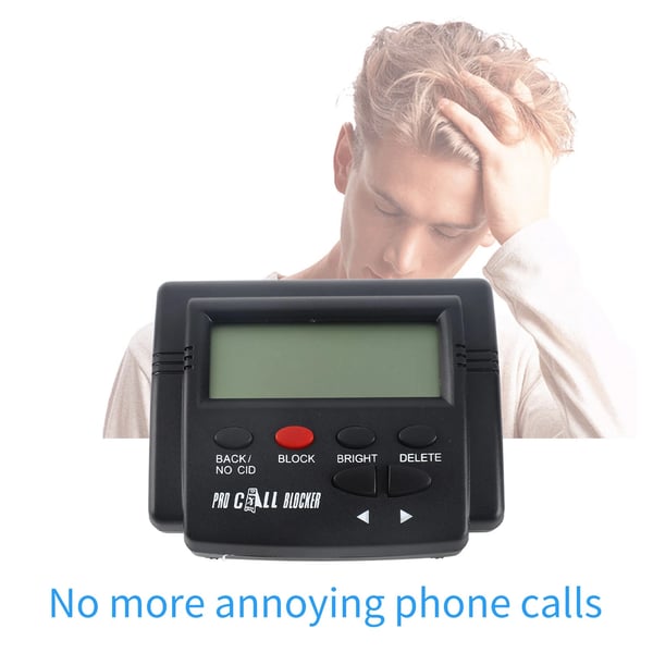 Opkaldsblokker til fastnettelefon - Caller ID - Blokerer 4000 numre - Sortliste - Stopper spamopkald og robocalls - Sort