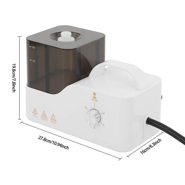 Damprenser - Håndholdt model - 1,4 l beholder - 2600 W - 220 V - Højtryk - Høj temperatur - EU-stik - Hvid