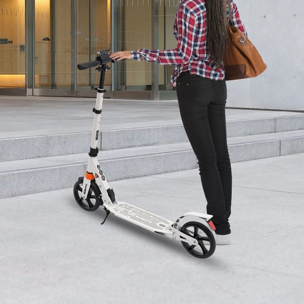 Aikuisten potkulauta/kickbike - Taitettava - Säädettävä korkeus 91–107 cm - PU-renkaat - Kaksoisjarru & iskunvaimennus - Valkoinen