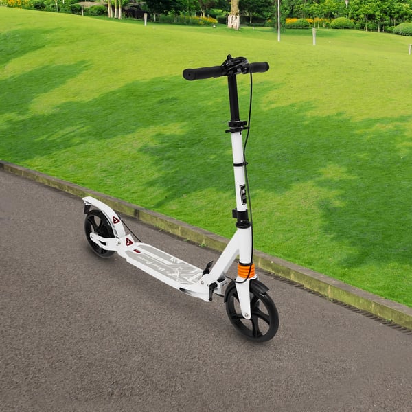 Aikuisten potkulauta/kickbike - Taitettava - Säädettävä korkeus 91–107 cm - PU-renkaat - Kaksoisjarru & iskunvaimennus - Valkoinen