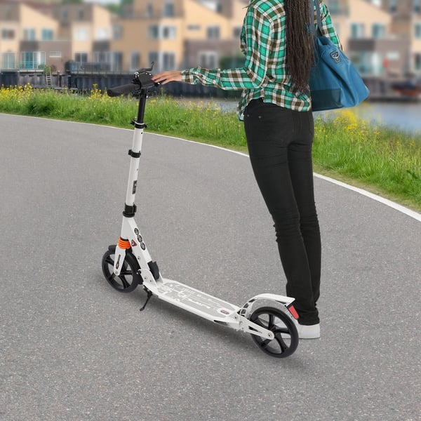 Aikuisten potkulauta/kickbike - Taitettava - Säädettävä korkeus 91–107 cm - PU-renkaat - Kaksoisjarru & iskunvaimennus - Valkoinen