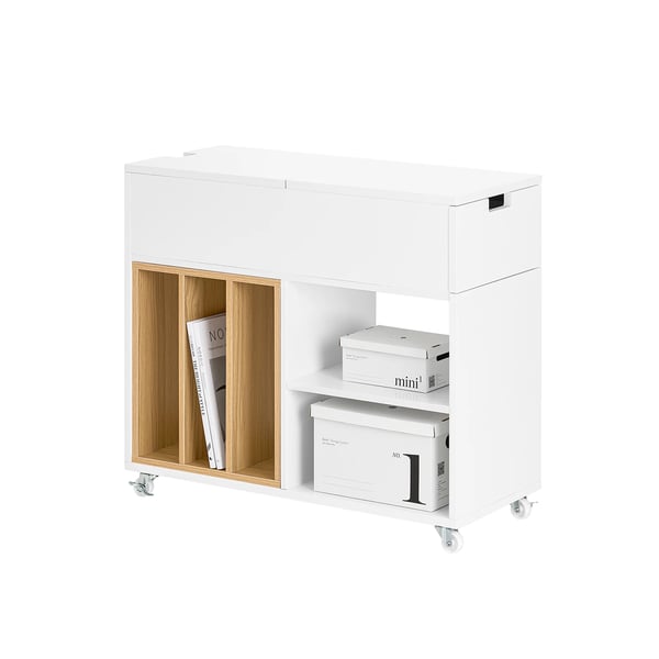 Arkivskab FBT134-W - Mobil printerbord / rullevogn - 4 hjul - Opbevaring - Samles selv - Hvid