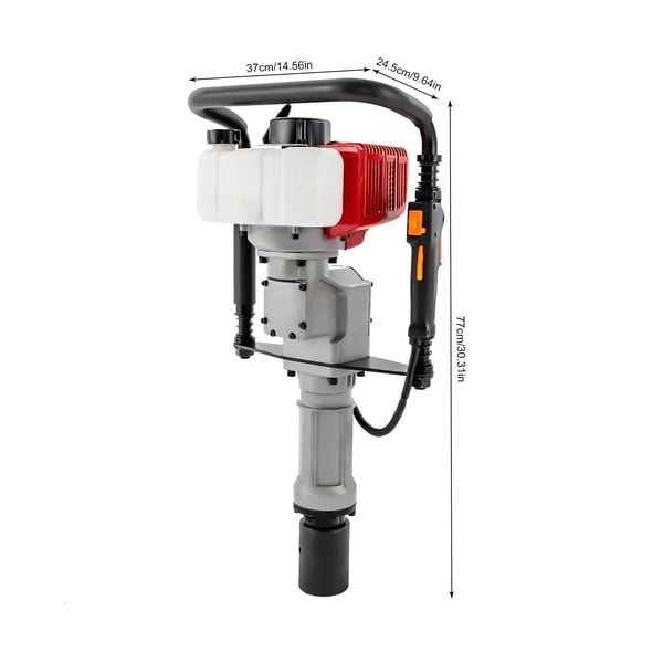 Stolpehammer Benzin - 52 cm³ 2-takt Pæledriver - Slagfrekvens 1300–3000/min - Slagenergi 20–55 J - Effekt 1900 W 6500 o/min - Luftkølet