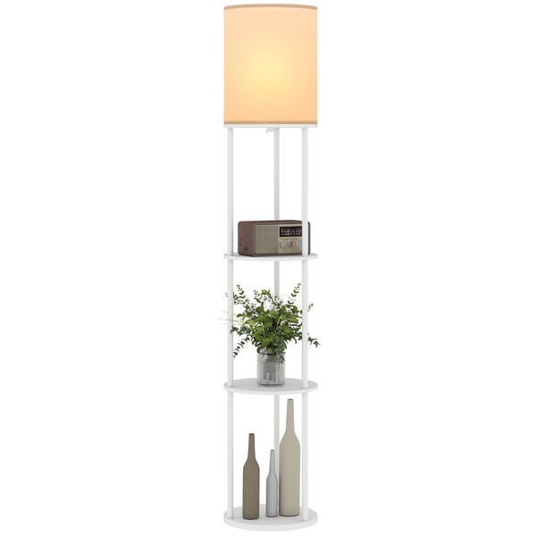 Golvlampa med hyllor - Golvlampa - 3 färgtemperaturer, fjärrkontroll, 249–2000 lm, nätström - Mörkgrå