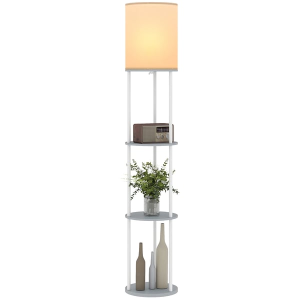 Lampa med hyllor - Golvlampa - 3 Färgtemperaturer - Fjärrkontroll - Upp till 2000 lm - Enkel montering - Gul