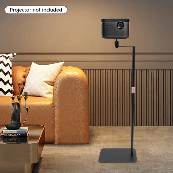 Projektorstativ - Golvstativ - Höjdjusterbart 60–120 cm - Roterande hållare - För 6,35 mm skruv - Stål, bas 34×20 cm - Svart