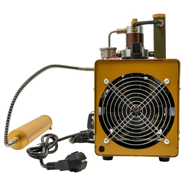 Højtryk luftkompressor - PCP Kompressor - Tryk 300 bar (30 MPa) - Flow 100 l/min - Kapacitet 2 l - Olie/vand-separator - 220V EU-stik - CE