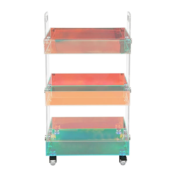 Sofabord - Akryl, 3 niveauer - 40×26×63 cm - Gennemsigtig akryl - Med hjul - Moderne stil