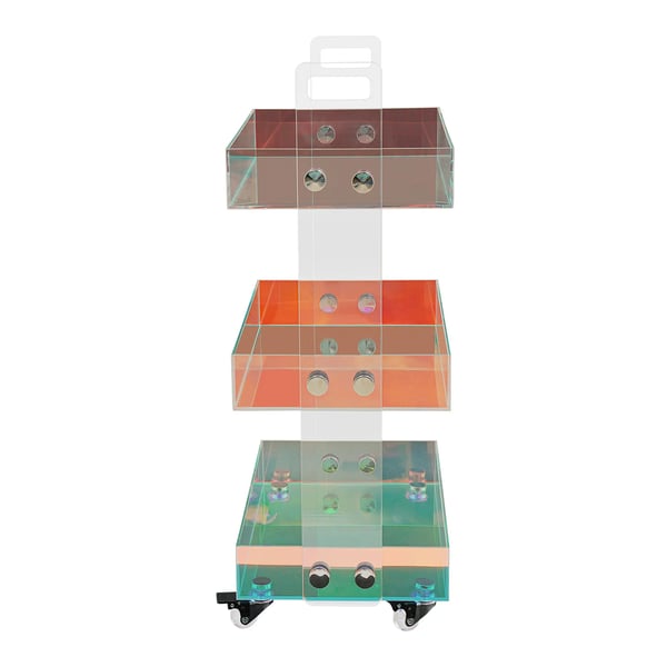 Sofabord - Akryl, 3 niveauer - 40×26×63 cm - Gennemsigtig akryl - Med hjul - Moderne stil
