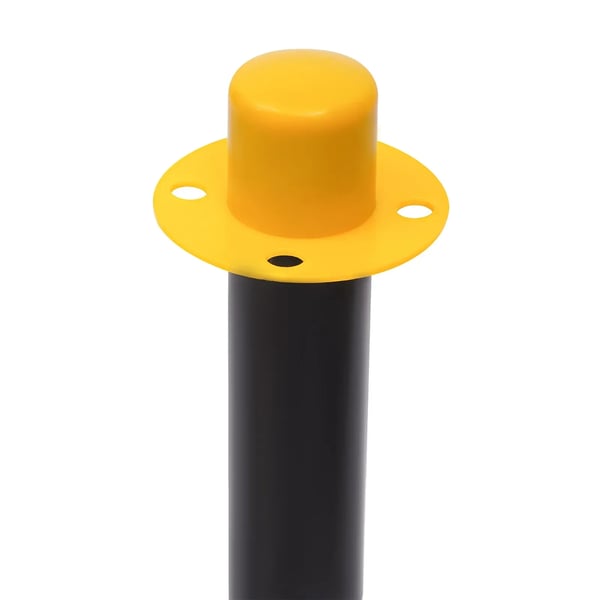 Trafikkegler - Afmærkningsstolper 6-pak - Fyldbar Base - Kæde 16,8 cm - Justerbar - Til Parkering & Byggeri - Gul